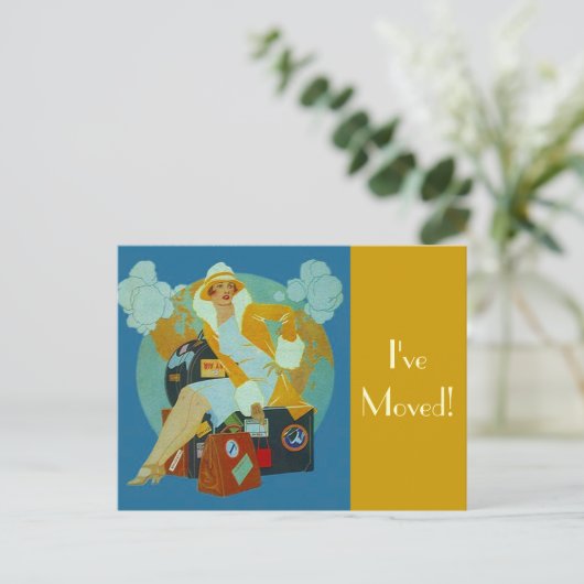 Briefkaart  Ik heb bagage verpakt (Staand voorkant)