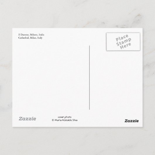 briefkaart "Il Duomo, Milano" (Achterkant)