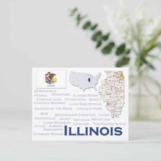 Briefkaart "Illinois" (Staand voorkant)