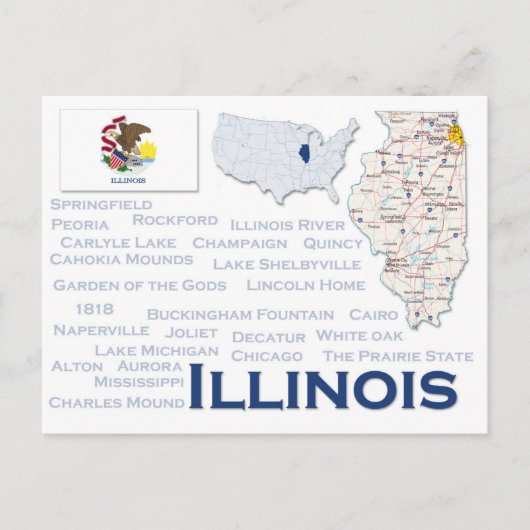 Briefkaart "Illinois" (Voorkant)
