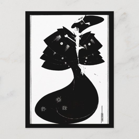 Briefkaart- illustratie-Aubrey Beardsley 42 Briefkaart (Voorkant)