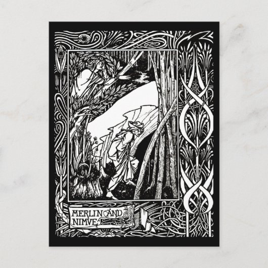 Briefkaart- illustratie-Aubrey Beardsley 6 Briefkaart (Voorkant)