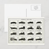 Briefkaart -  illustratie van de Automobielen (Voorkant / Achterkant)