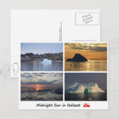 Briefkaart Ilulissat middernacht zon (Voorkant / Achterkant)