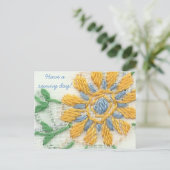 Briefkaart in geborduurde dagen (Staand voorkant)