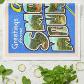 Briefkaart in het Grote Smoky-gebergte Theedoek (Gevouwen)