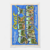 Briefkaart in het Grote Smoky-gebergte Theedoek (Verticaal)