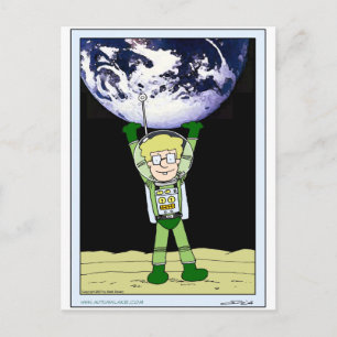 Briefkaart in het herfstmeer "LUNAR TOURIST"