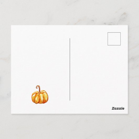 Briefkaart in het najaar met pompoen (Achterkant)
