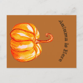 Briefkaart in het najaar met pompoen