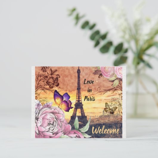 Briefkaart in Parijs (Staand voorkant)