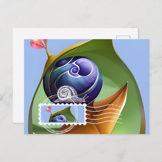 Briefkaart in stijl Maxi Kaart, Slak, Postcrossing (Voorkant / Achterkant)