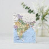 Briefkaart India-kaart (Staand voorkant)