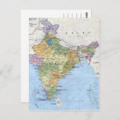 Briefkaart India-kaart (Voorkant / Achterkant)