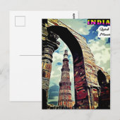 Briefkaart (* India 🇮 Kutub Minar) (Voorkant / Achterkant)
