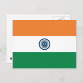 Briefkaart Indiase vlag (Voorkant / Achterkant)