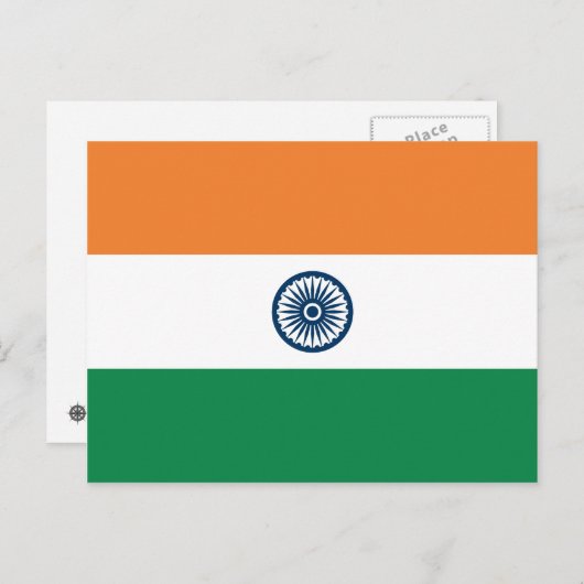 Briefkaart Indiase vlag (Voorkant / Achterkant)