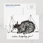 Briefkaart Indische egel (Voorkant / Achterkant)