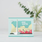 Briefkaart Indonesisch nationaal monument (Staand voorkant)