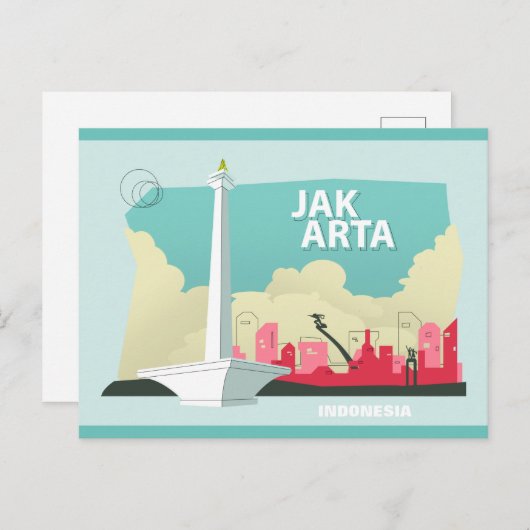 Briefkaart Indonesisch nationaal monument (Voorkant / Achterkant)