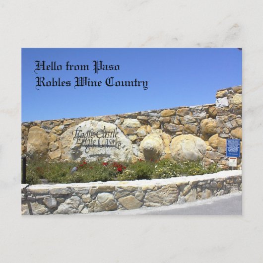 Briefkaart, ingang van de weg met het kasteel van  briefkaart (Voorkant)