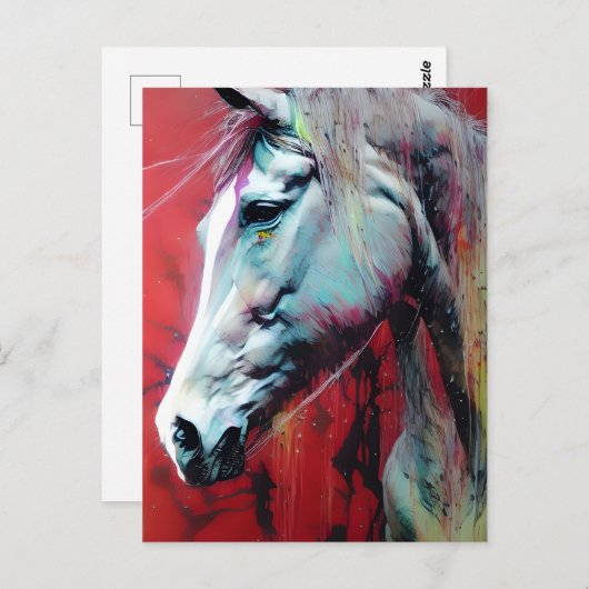 Briefkaart inktpaarden (Voorkant / Achterkant)