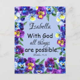 Briefkaart Inspirerend Bijbel Verse Floral Name