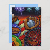 BRIEFKAART INVITATIE Zomergrillen 4 juli PC (Voorkant / Achterkant)