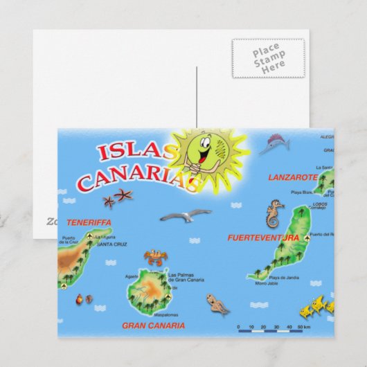 Briefkaart Islas Canarias (Voorkant / Achterkant)