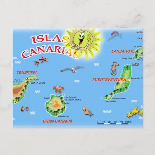 Briefkaart Islas Canarias (Voorkant)