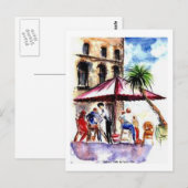 Briefkaart - Italiaans cafe (Voorkant / Achterkant)