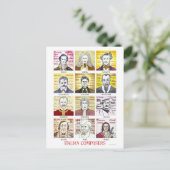 Briefkaart Italiaanse componisten (Staand voorkant)