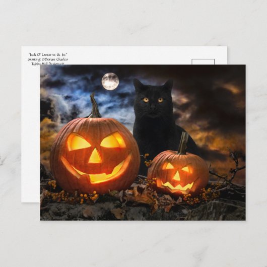 briefkaart "Jack O' Lantern & Jet" (Voorkant / Achterkant)