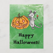 Briefkaart Jack-o-Lantern Opossum (Voorkant)