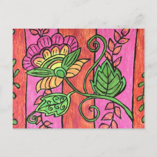 Briefkaart Jacobean Flower