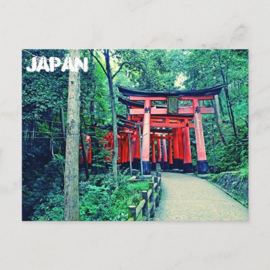 Briefkaart - Japan - Torii-poorten in Kyoto (Voorkant)