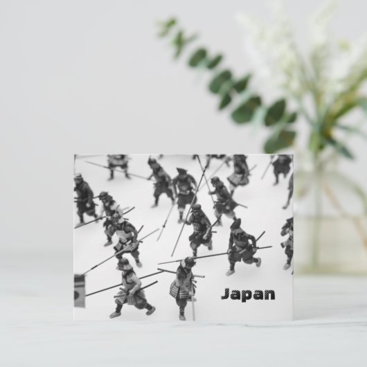 Briefkaart Japanse Samurai Figures (Staand voorkant)
