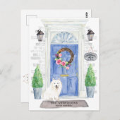 Briefkaart Japanse Spitz Moving Announcement (Voorkant / Achterkant)