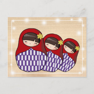 Briefkaart Japanse stijl Matryoshka