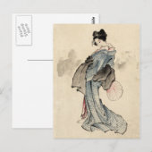 Briefkaart Japanse vrouw (Voorkant / Achterkant)