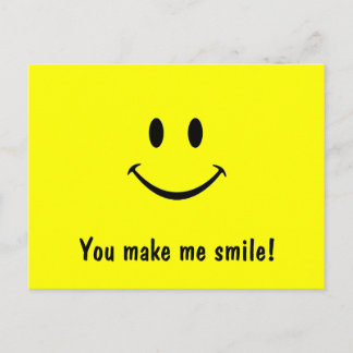 Briefkaart. Je maakt me glimlachen. Briefkaart