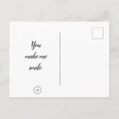 Briefkaart: Je maakt me glimlachen. Briefkaart (Achterkant)