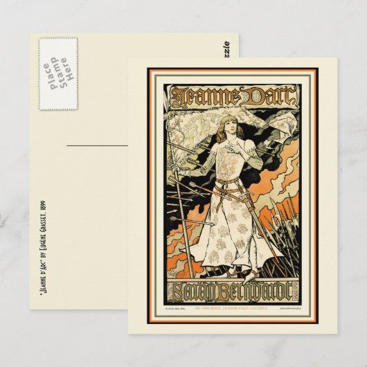 Briefkaart: Jeanne d'Arc, Sarah Bernhardt Briefkaart (Voorkant / Achterkant)