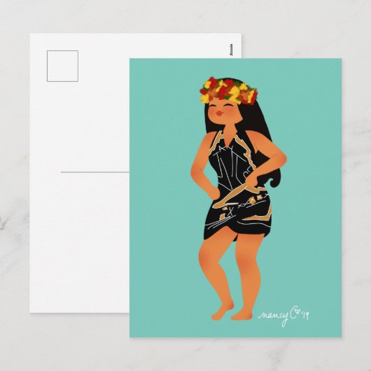 Briefkaart Jeanne' s Pareu (Voorkant / Achterkant)