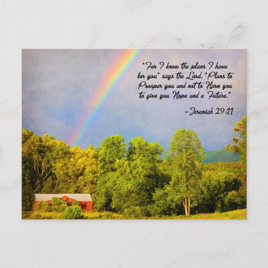 Briefkaart - Jeremiah 29:11 Want ik ken de plannen (Voorkant)