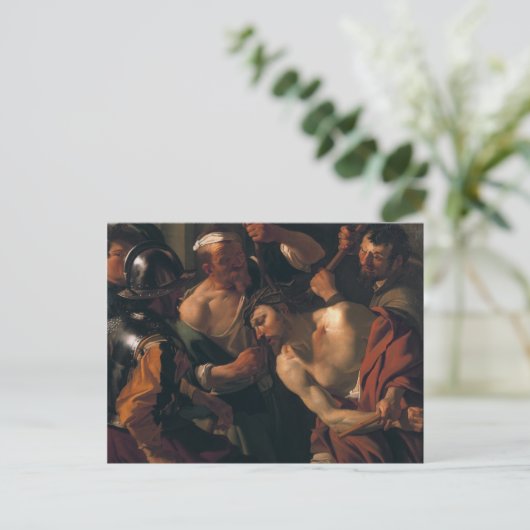 Briefkaart Jezus Christus w. de doornenkroon (Staand voorkant)