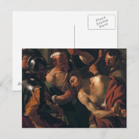 Briefkaart Jezus Christus w. de doornenkroon (Voorkant / Achterkant)