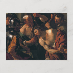 Briefkaart Jezus Christus w. de Kroon van Thorns