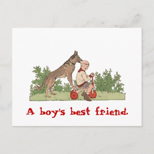 briefkaart "Jongen beste vriend" (Voorkant)