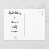 Briefkaart - Juist/verkeerd is het niet echt belan (Achterkant)